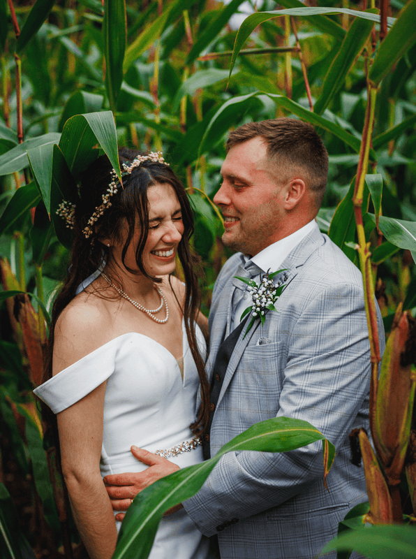 Philip talking photo of couple in a field